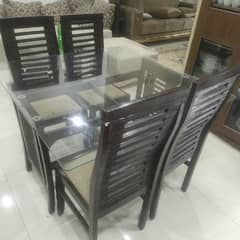 Dining Table Glass Top 4-Seater