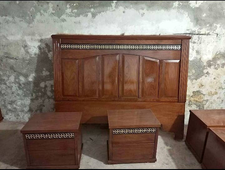 double bed set, king size bed set, sheesham wood, furniture, 1