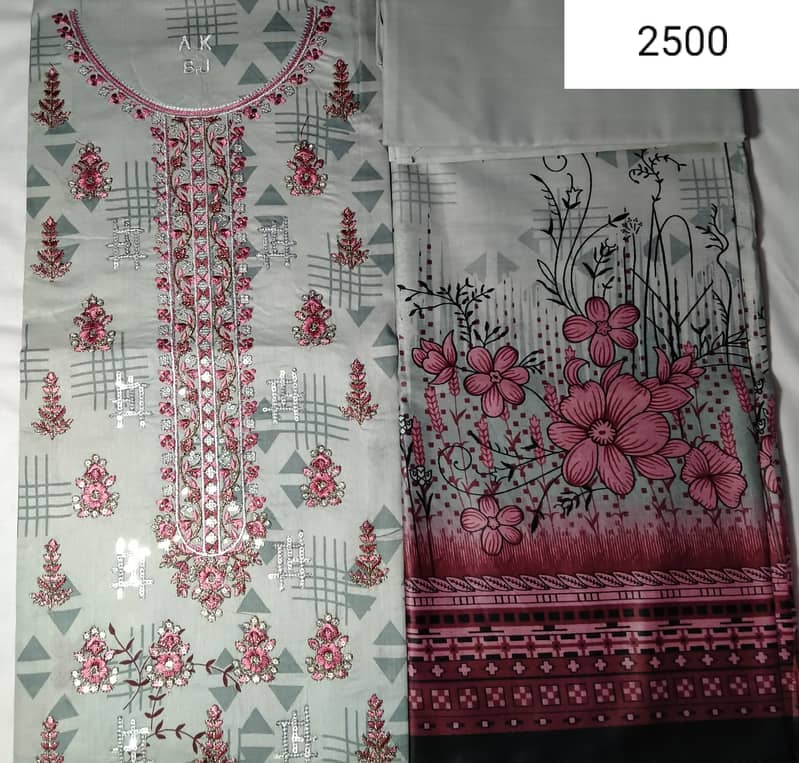 ladies unstitch suit Clothes Gul Ahmed Bin Saeed Whatsapp 03037770296 2