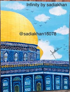 painting/Masjid-e-Aqsa painting/acrylic painting/handmade abstract