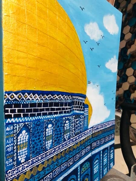 painting/Masjid-e-Aqsa painting/acrylic painting/handmade abstract 6