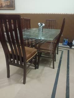 New Dinning Table | 6 Chairs | 12MM Dual Glass