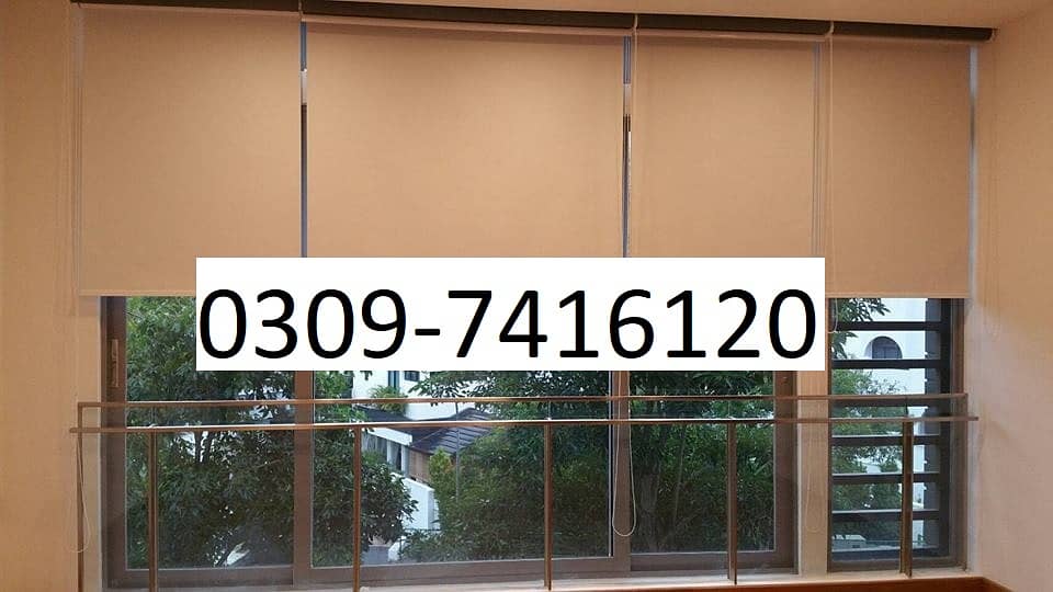 Roller Blinds, Wooden Blinds, Automatic Blinds/curtains in Lahore 9