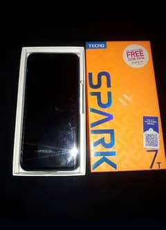 Tecno spark 7 T (4/64)with box &charge