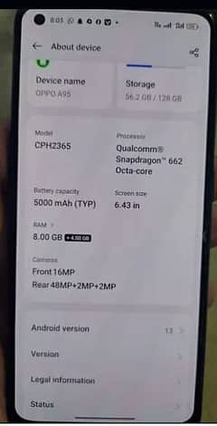OPPO A95 single hand use betreen piece