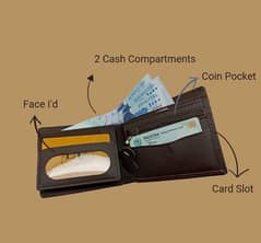 Men's Leather Plain Bifold Wallet 0