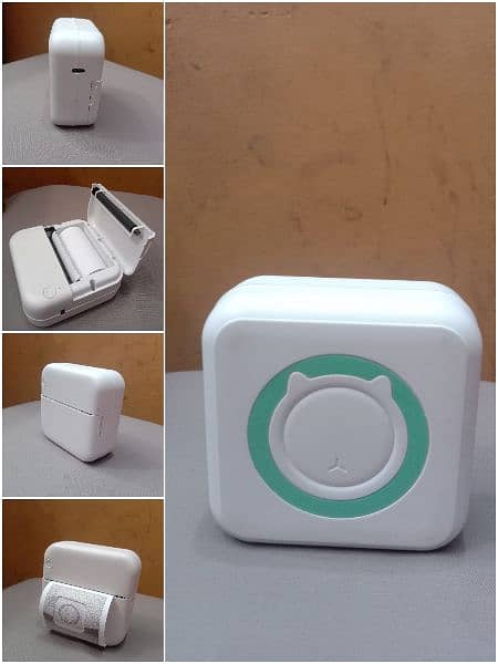 mini Printer with 1 sticker roll Type C Cable and Guidance 3