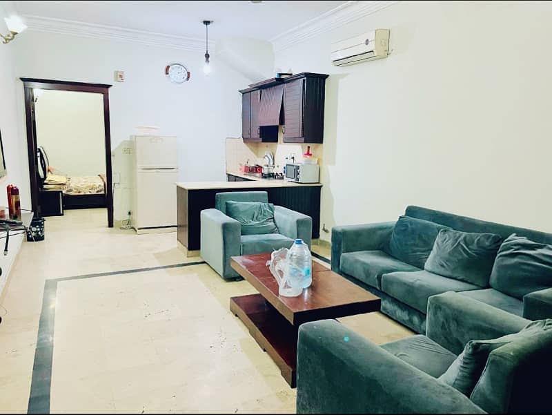 F-11 Markaz 1 Bed 1 Bath with Tv Lounge Kitchen Car Parking Available for Rent 8