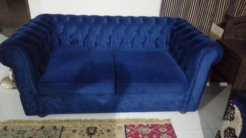 Blue sofa Good Condition 0