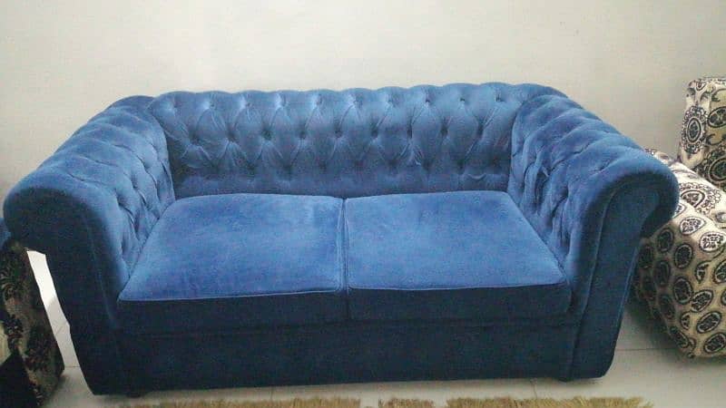 Blue sofa Good Condition 1