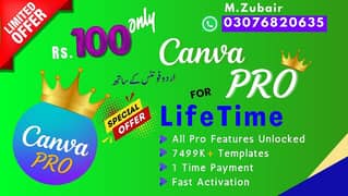 Canva Pro in Rs. 100/-| 100% Real CanvaPro Lifetime