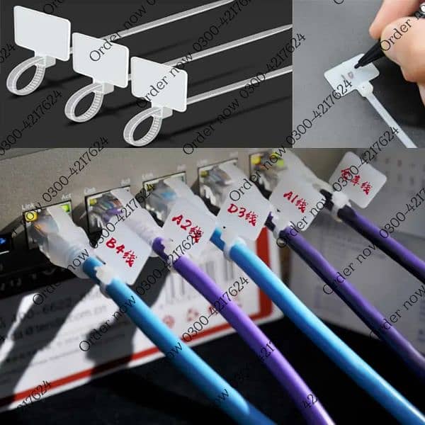 100PCS  Muti-purpose Nylon Self-Locking Network Cable Zip Tie Ta 1