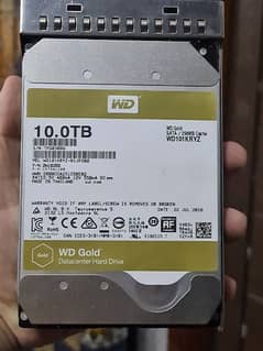 10TB HDD Hard Drive WD Gold 256mb Cache 100% Health