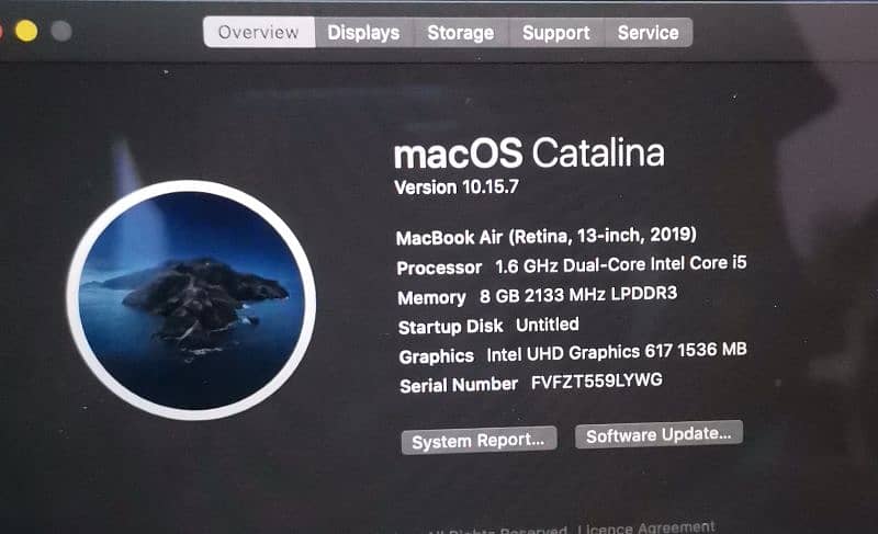Macbook Air 2019,Retina display 13 inches, Core i5 9