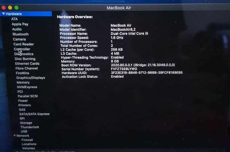 Macbook Air 2019,Retina display 13 inches, Core i5 11
