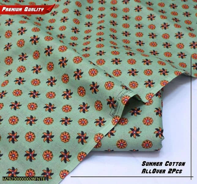 2 PC's Women Unstitiched Cotton Printed Suit #03088751067 6