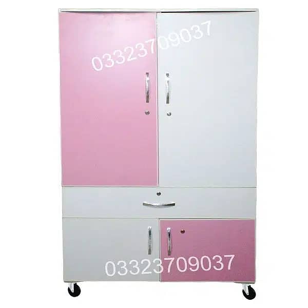 Pink & White D2 6x4 Feet Wooden Center Drawer Cupboard 2