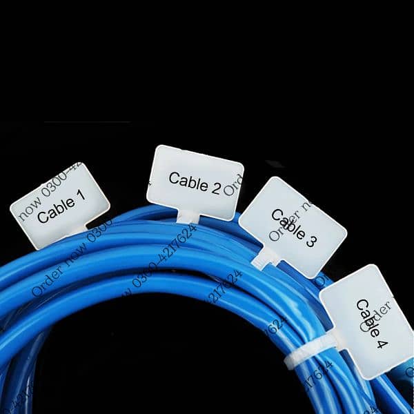 100x White Zip Ties Network Cable Write Wire Power Cable Label M 3