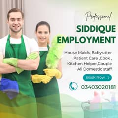 Maid , Cook, Driver , Babysitter , Couple , Nurse all domestic staff