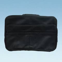 Black luggage leather bag
