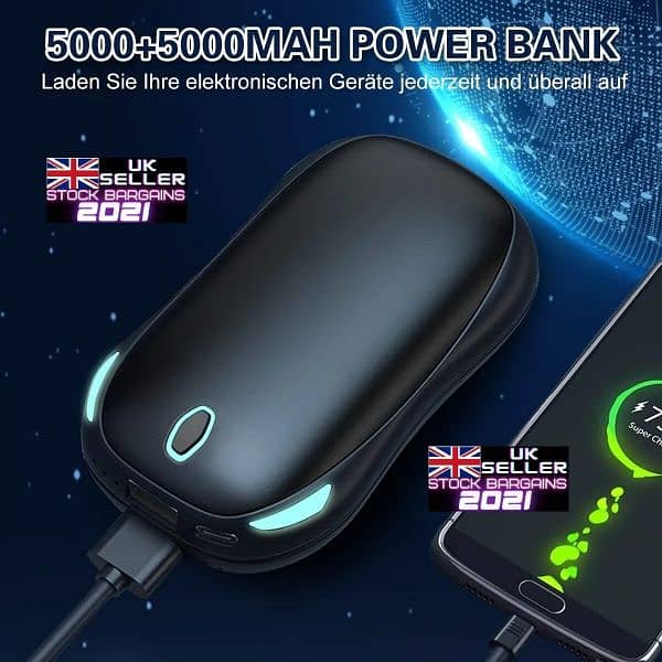 OT-91 2 in 1 Rechargeable Magnetic 10000mAh Hand Warmers Power Bank 2