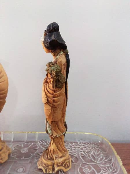 vintage oriental  statues  Chinese man and woman 9