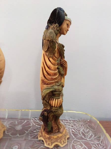 vintage oriental  statues  Chinese man and woman 16