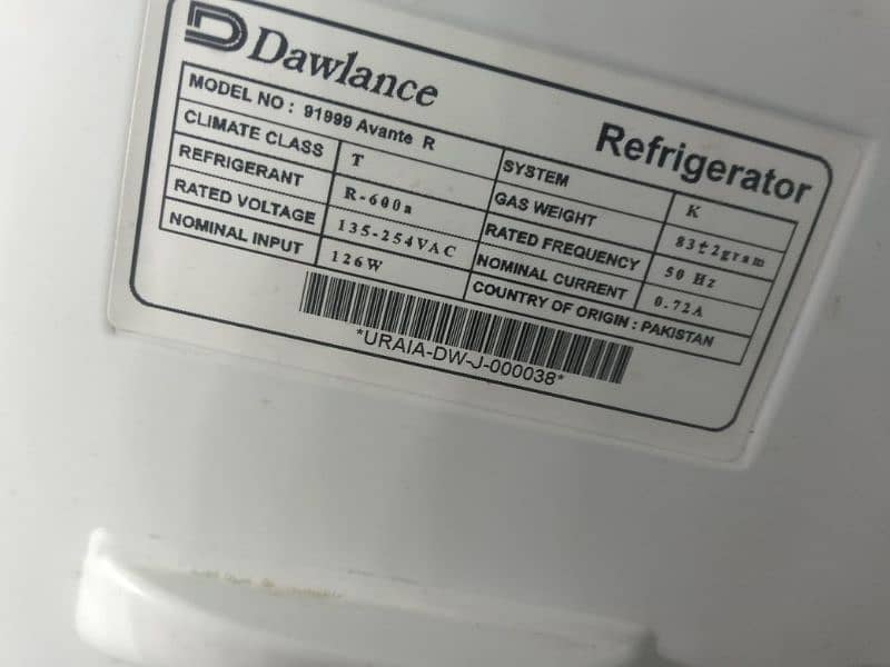 dawlance 91999 20 cubic bilkul seeld pice raseed warranty 8 year 3