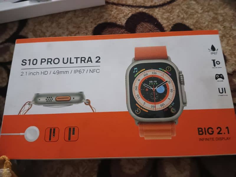 good watch with ceramic case with wire less charger and two bands 3