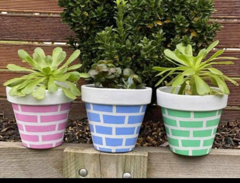 beautiful hand painted pots (4,5,6 & 8 inches) 7