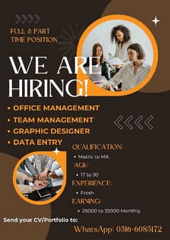 We are hiring staff for work