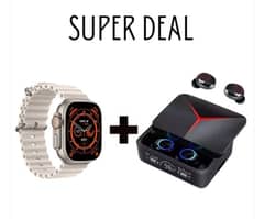 Smart Watch T900 Ulta 2 And M90 Pro Earbuds Combo