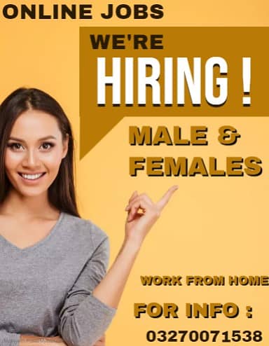 Job for Males, Females, Students (Part time, Full time Home Based Job 1