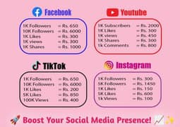 all social media services cheap price available