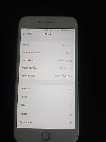 i phone 6 plus 64 GB Mamory Battery health 97 PTA approved 2