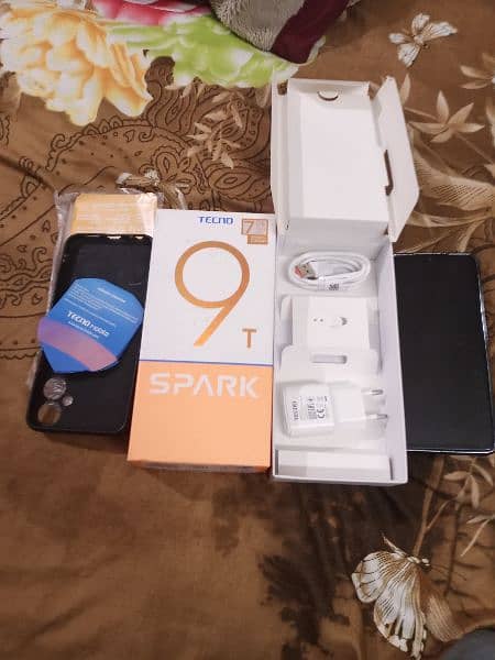 Tecno spark 9T 4+3/64 complete box set full new condition 10/10 0