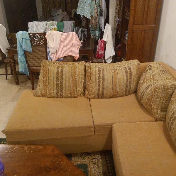 L shaped sofa and five seater set for sale 1