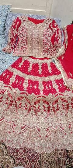 Bridal Barat Lehnga Indian Style Red and Golden at low rate