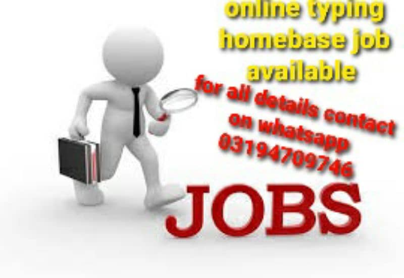 we need faisalabad males females for online typing homebase job 1