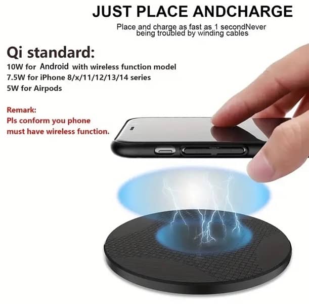 10W Wireless Charger Pad Stand Desktop Ultra-thin 2