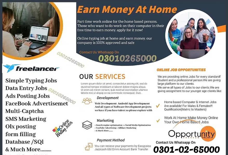 Work From Home/ Part time Job opportunity / Data Typing Job, Students 0