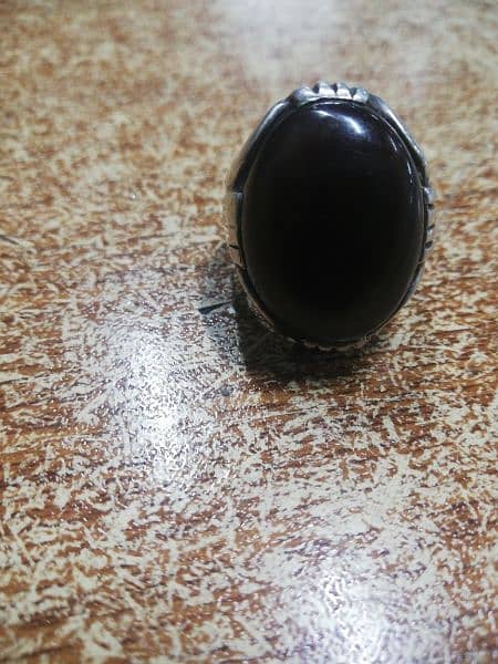 silver ring with brown gem stone 1