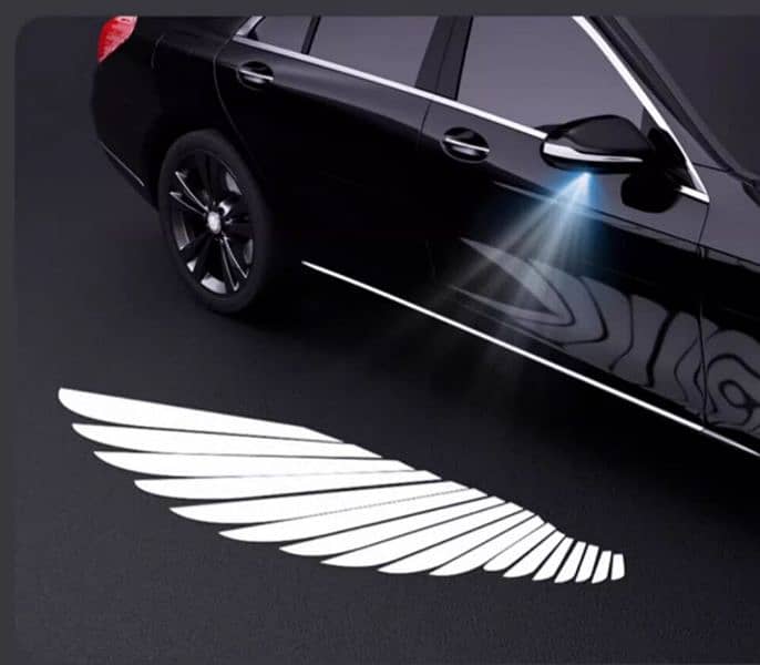 2PCS Car Angel Wings Welcome Light Rearview Mirror Welcome LED 0