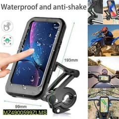 Mobile phone holder with waterproof protection bracket