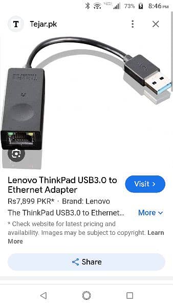 Lenovo USB A to Ethernet adapter 1
