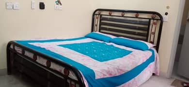 Iron Double Bed with Mattress