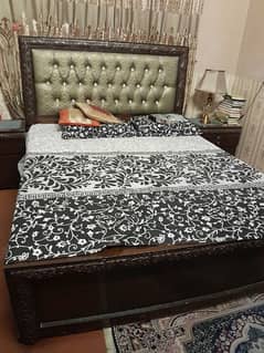 double wooden bed