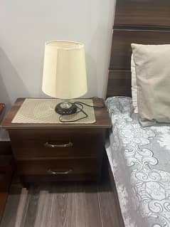 bed with 2 side tables( without mattress) and a matching  tv teolley