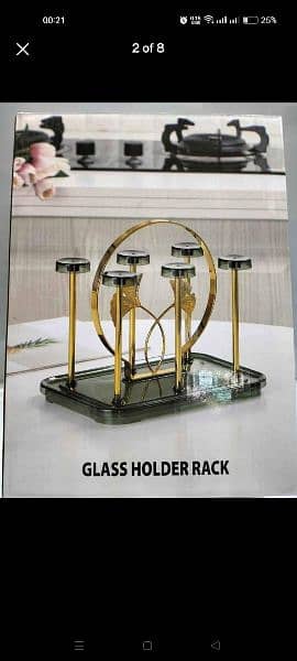 glass stand hai matlel golden 0