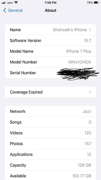 IPhone 7plus/ pta aproved /128 gb / battery change? 5